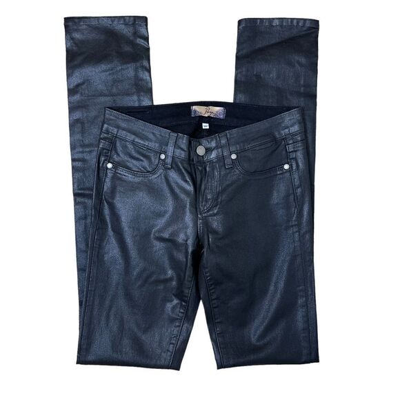 Paige Peg Black Coated Skinny Jeans in Pandora Size 26 - Picture 5 of 14